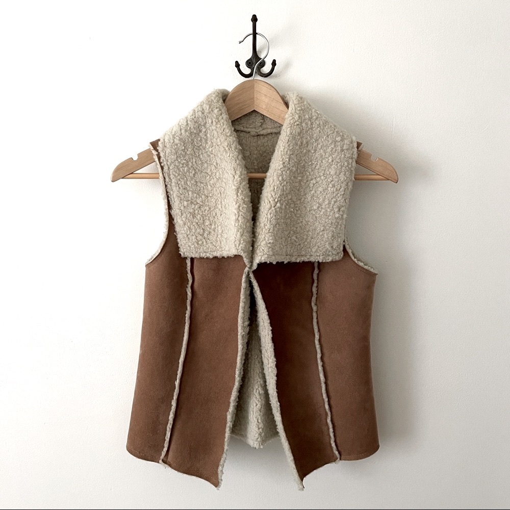 Vegan suede / shearling vest
